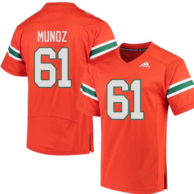 Adidas Miami Hurricanes #61 Jacob Munoz College Football Jerseys Sale-Orange - Click Image to Close